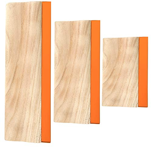Caydo 3 Stück Siebdruckrakel in 3 Größen, 75 Durometer Holz-Tintenkratzer für Siebdruck auf Stoff, 15CM, 24CM, 35CM
