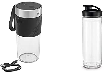 WMF Küchenminis Mix on the Go 300 ml, Mini Mixer to Go, USB Mixer Smoothie Maker & Kult X Mix & Go/Küchenminis Trinkflasche 600 ml, Smoothie Flasche, Mixbehälter, Tritan-Kunststoff