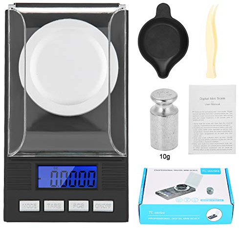 Báscula digital para joyería de miligramos, portátil Mini de alta precisión 0.001g Báscula de diamante de bolsillo profesional Báscula electrónica Peso gramos y onzas(10g)