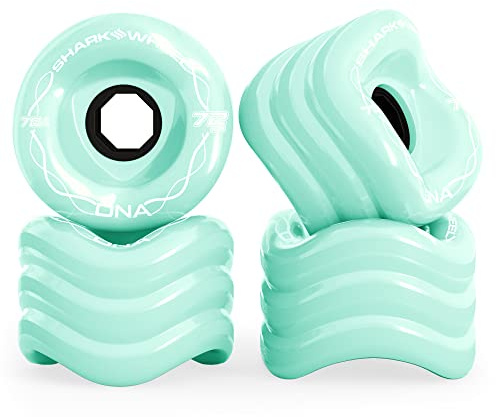 Shark Wheel 72mm 78a Longboard Cruising Wheels, DNA Formula, Set of 4 Wheels (.Seafoam., 72mm)