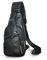 Le'aokuu Herren Echtes Leder Brusttasche Umhängetasche Sport Outdoor Messenger Bag Wanderrucksäcke（8015 3 Schwarz）
