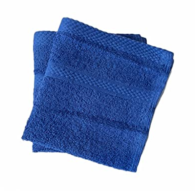 Lyra Linens - 100% Egyptian Cotton Face Flannel Washcloths - Pack of 2 OR 4 500 Gsm Facecloths, 30cm x 30cm Square, Quick Dry And Absorbent Makeup remover Cloths, Gym Towels (2, Royal Blue)