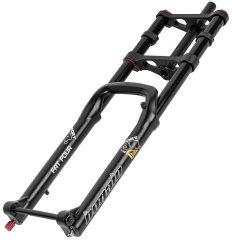 Elcykel Fjädringsgaffel 26 Tum 5.0 Däck Fat Bike Gaffelväg 140mm MTB Luftgaffel Rak Dubbel Axlad Framgaffel Rebound Justerbar Genomgående Axel 15 * 150mm