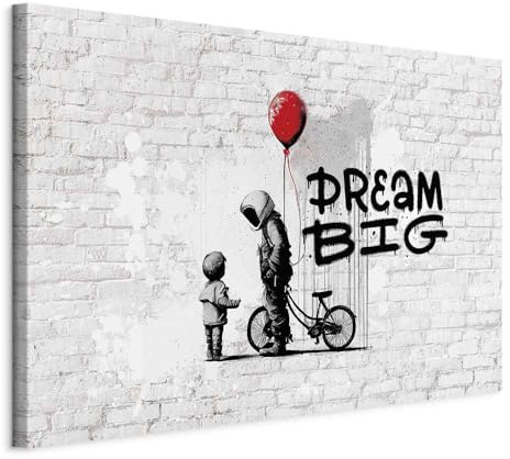 murando - Akustikbild Banksy Bilder Akustikschaum Hochleistungsschallabsorber Schallschutz Leinwand 1 tlg Wandbild Raumakustik Schalldämmung Streetart-Kunst m-B-10012-b-b