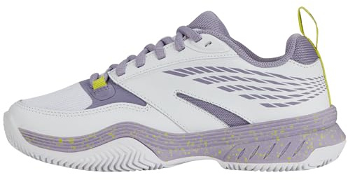 K-Swiss Women's SpeedEx Padel Shoe, White/Wisteria/Evening Primrose, 7.5 M