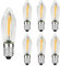 MZYOYO 7 Stück E10 LED Glühbirne,AC14V-55V E10 LED Kerzen für Schwibbogen,Schwibbogen LED Kerzen 2100K Warmweiß,E10 LED Spitzkerzen LED Birnen für Schwibbogen,0,2W,3LM,Klar