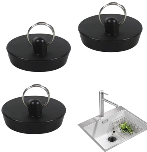 Bouchon de Vidange, 3 Pcs Bouchons D'évier en Caoutchouc, Cuisine Bouchons D'évier, Bouchon De Baignoire, Bouchons de Vidange avec Crochets, pour Cuisine, Salle de Baine