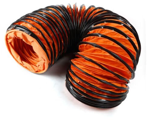 Lüftungsschlauch, Orange PVC-Schlauch Luftschlauch Warmluftschlauch Abluftschlauch Baulüfterschlauch Ventilatorschlauch Ausziehbar Schlauch, für Baulüfter