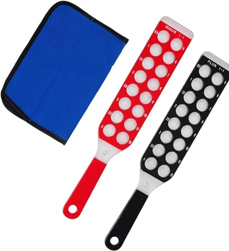 Juego De Lentes De Rejilla Para Retinoscopía Óptica, Barras De Retinoscopía Con Bolsillo De Nailon, Rojo Para Miopía, Negro Para Hipermetropía, Para El Examen Rápido De Dioptrías De Gafas, 2 Barras