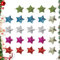 HJIAMA 24 Pezzi Stelle Pendenti 3D Glitter per Albero di Natale - Decorazioni in Plastica con Cordino per Feste e Compleanni