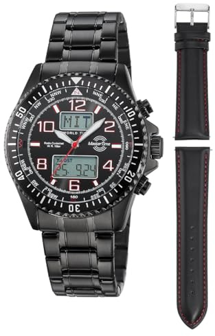 Master Time Funk Quarz Herren Uhr Analog-Digital mit Edelstahl Armband MTGA-10921-22M