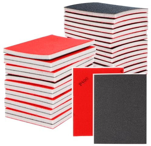 30 esponjas de lija de grano 400/600/800, bloques de lija de mano, lavables y reutilizables, para lijar, pulir metal, madera, acero, acero inoxidable
