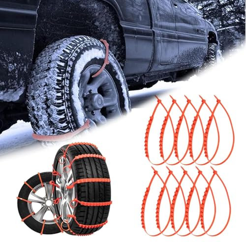 DAYKET 10 Stück Schneeketten Auto für Toyota AYGO Hatchback, Reifen Anti Schneeketten Snow Chains für EIS, Schnee und matschigen Straßen,B/20Pcs