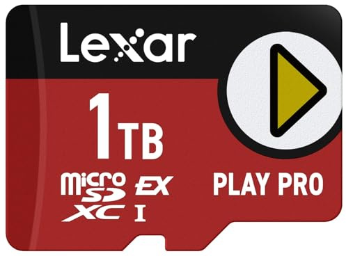 Lexar microSD Express Play Pro card, UHS-I, C10, U3, V30, Full HD, 4K video, up to 900/600MB/s, compatible with Nintendo Switch 2, ASUS ROG Ally, Steam Deck, gaming devices (LMSXPS0001T-BNNNU)