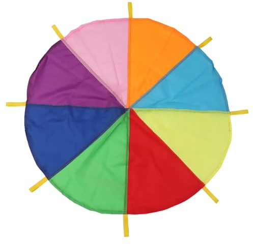 Play Parachute - Rainbow Kids Parachute Toy For Classroom Gym Activities | Group Game Parachutes | Colorful Round Cloth Tent Toy For School And Party Fun Team Coordination Play