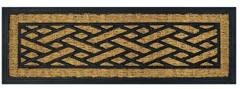 OLIVO.shop Paillasson Cocco Entrée Extérieur 25 x 75 cm, Tapis Antidérapant, Tressé et Caoutchouc Escalier