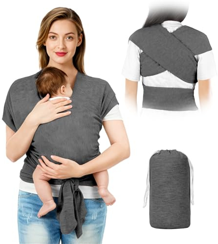 AOOWU Baby Wrap, Baby Wrap Carrier, Lightweight Hands Free Baby Carrier Sling, Stretchy Infant Wrap, Adjustable Toddler Carriers, Infant Sling Wrap
