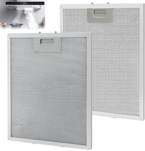 ZXBBTZ 2 Pz Filtri per Cappa per Cucine 320x260mm 5 Strati Filtro Universale in Alluminio per Cappa Filtro Antigrasso Metallico per Cappe Filtri di Ricambio per Cappe da Cucina con Griglia Metallica