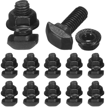 QUARKZMAN 12pcs Tornillos Ranura T M5x12mm, Tornillos Cabeza Martillo Acero Al Carbono Con Tuercas Hexagonales Brida M5 Para Perfil Aluminio Serie 20 Estándar Europeo