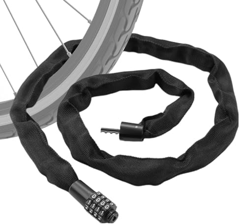 Lucchetto per bicicletta, catena antifurto con combinazione a 4 cifre, resistente, lunga 100 cm, per bicicletta, moto, scooter, cancello della porta, dispositivo di protezione per esterni, prevenzione