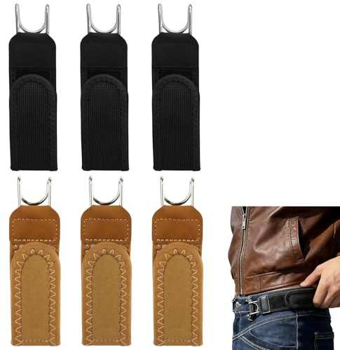 DRADERCH 6 Piezas Cinturón Sin Hebilla Kit para Hombres y Mujeres, Cinturón Elástico Táctico con Gancho Metálico, Cinturón de Cintura Invisible, para Hombres y Mujeres, Ocupación, Ocio