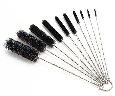 Eboot 10 Pcs 8.2 Inch Tube Cleaning Brushes Nylon Cleaner Brush Long Sink Drain Pipe Cleaning Brushes 10 Different Diameters for Bottle Straw Tumbler Home Sink Plumbing