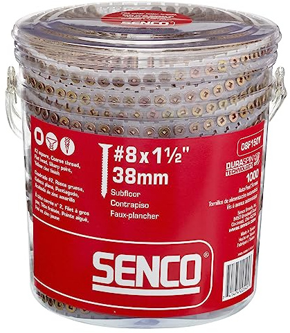 SENCO Duraspin #8x1-1/2 Collated Wood to Wood Screw(08F150Y) 1000 ct.
