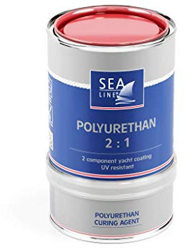 SEA, LINE Vernis 2K polyuréthane pour bateau - 0,75 l - Couleur : rouge