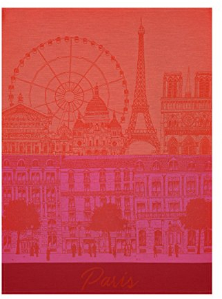 Le Jacquard Francais Geschirrtuch 100% gekämmte Baumwolle Kiss Paris Panorama 60x80 60x80x0,1cm