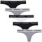 INNERSY String Tanga Damen Baumwolle Sport Unterwäsche Black White Mehrpack 5er Pack (38, 2 Schwarz/2 Grau/1 Weiß)