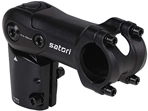 Satori UP2+ – E-Bike – Fahrrad-Erhöhung, Verstellbarer Lenkervorbau, 3,8 cm x 31,8 mm – ideal für E-Bikes bis zu 45 km oder 28 km pro Stunde – super robuste 3D-geschmiedete Legierung – Schaftlänge 65