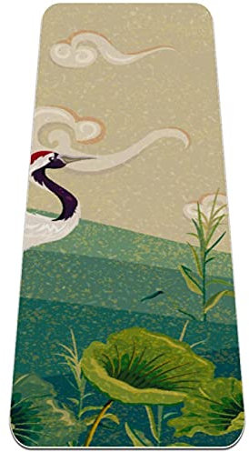 Red Crowned Crane Yoga-Matte, dicke Trainingsmatte, rutschfeste Griffigkeit, Pilates-Matten für Frauen, 183 x 61 cm