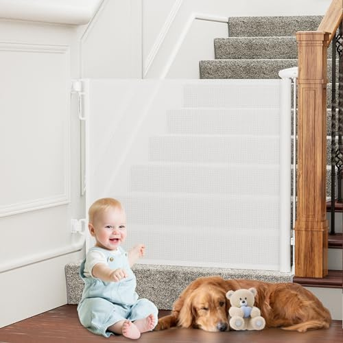 PRObebi Retractable Baby Gates for Stairs & Doorways, Indoor & Outdoor Use