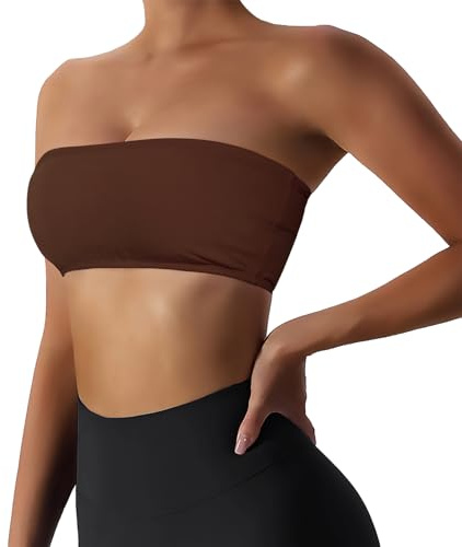 Boudaner Sujetador Deportivo Acolchado para Mujer | Sujetador invisible sin costuras, antideslizante, suave, sólido para gimnasio, salidas diarias, entrenamiento