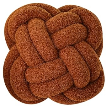 RZYW Cuscino per Divano in Velluto di Agnello Cuscino Intrecciato Palla con Nodo Decorazione per La Stanza con Nodo Cinese Ultra Morbido 30 Cm Cuscino Creativo,Caramel 1