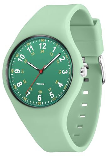 Facasu Armbanduhr Teenager Jungen Mädchen wasserdichte Analoge Sportuhren für Studenten Damen Mädchen Jungs Leicht Ablesbares Zifferblatt,Silikonarmband Kinderuhren Über 10 Jahre alt