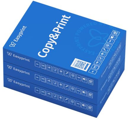 NEU: Easyprint Druckerpapier Kopierpapier 1500 Blatt 3 x 500 A4 Premium Hochweiß CIE 160 Testsieger PEFC Umweltzertifikat