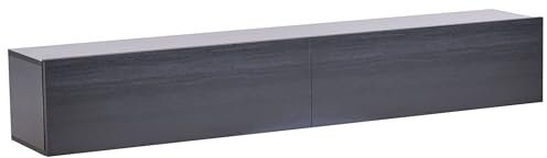 Beliani Mobile porta TV minimalista a parete unità multimediale scaffale portaoggetti nero 180 cm