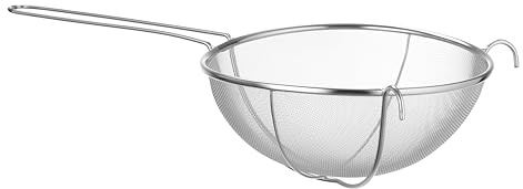 HENDI Colino Rinforzato, per Farina e Salse, Setaccio da Cucina a Maglia Fine con Manico e Supporti Laterali, 595x305x(H)145mm, Acciaio Inossidabile