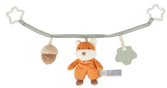 Sterntaler Kinderwagenkette Fuchs Filou - Baby Spielzeug mit Rassel & Greifling aus Silikon - Kinderwagen Zubehör - einfache Befestigung & mit eingearbeitetem elastischen Band - Geschenkidee, Unisex