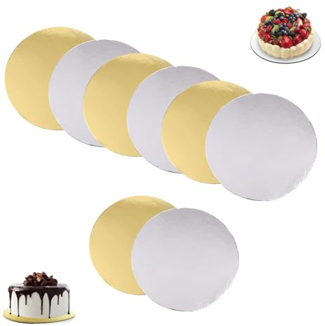 8 Pièces Support Gateau Rond Disque Gateau Carton Ronds Réutilisable Plateau à Gâteaux pour Le Transport de Gâteaux et de Tartes Presentoir Gateau Gâteaux
