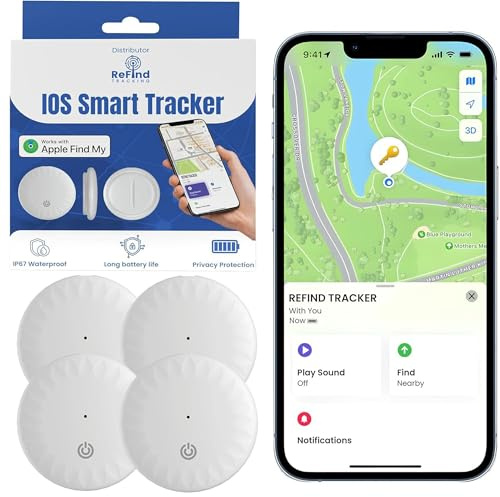 ReFind Air Tracker För iOS (Apple-Certifierad) | Find My Mini GPS Tracker, Apple AirTracker Smart Tag Alternativ För Nycklar, Husdjur, Plånböcker Och Bagagespårare (4)
