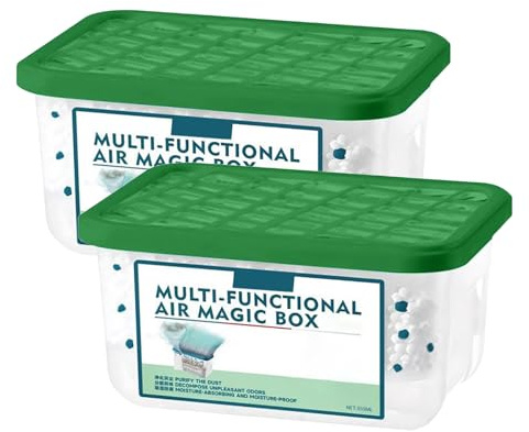Caja mágica de purificación de aire interior multifuncional, purificación de aire para el hogar, eliminación de polvo, frescura duradera, limpia el aire, para salón, dormitorio, cocina (verde-2)