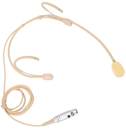 Generic Dubbel öronkrok Headsetmikrofon Bekväm och Lätt Mikrofon för Trådlöst System Beltpack-sändare med 4-stifts XLR-kabel, över örat Hängande Mikrofon för DJ:s, Musiker
