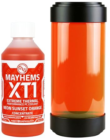 Mayhems - XT1 koncentrerad PC kylvätska - datorvattenkylningsvätska - flytande kylning, termisk prestanda serie, UV, 1 liter, neon sunset orange