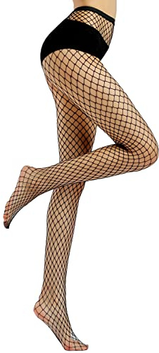 Genérico Medias Rejilla Mujer (Sexy, Pantys, Rejilla, Cintura alta, Elástica)