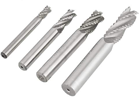 Fräserfräser, 4-teiliger Fräser, 4 Nuten HSS-Schruppfräser CNC-Fräserfräser M6 / M8 / M10 / M12 für Fräsmaschine