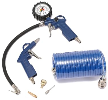 POWER AERO NOVIA Druckluft-Werkzeug-Set, 6-teilig, pneumatisches Kompressor-Zubehör, Werkzeug (dunkelblau), NV6PIECE-DARK BLUE