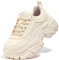 LUCKY STEP Chunky Turnschuhe für Damen, modische Plateau-Lässige Schuhe, Bequeme Keilabsatz Sneaker (Beige, 8US-38EU-5UK)