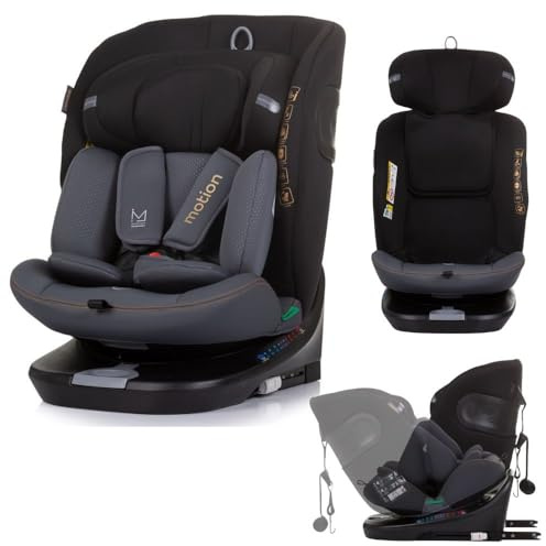 Chipolino i-Size barnstolsrörelse (40–150 cm) Isofix 360° vridbar justerbar, färg: svart